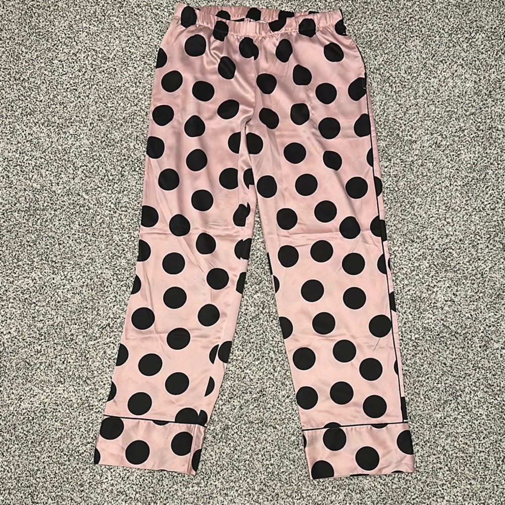 Pink & Black Polka Dot Victoria Secret Pajama Pants